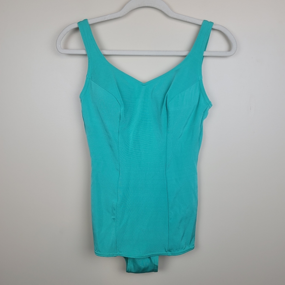 Vintage Aquamarine St Michael One Piece Swimsuit size UK size 14